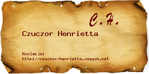 Czuczor Henrietta névjegykártya